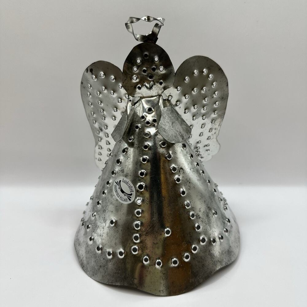 Greenfield Village Pierced Tin Metal Angel Decor Shabby Holiday Country Cottage